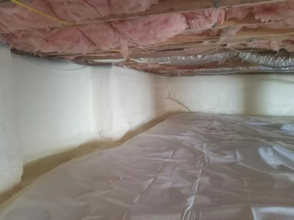 Crawl space encapsulation with closed-cell spray foam for Spray Foam Roofing in Gorham
